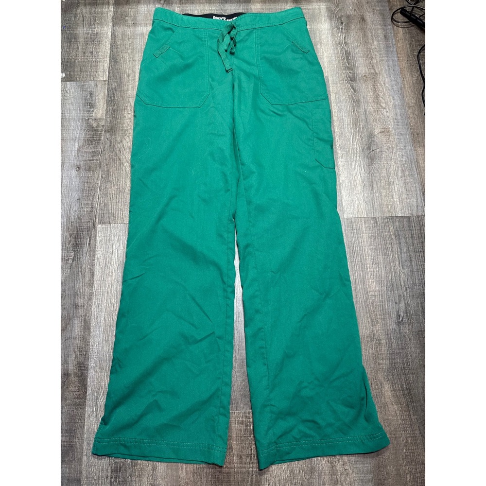 Greys Anatomy by Barco Green Scrub Pants Womens Size S Cargo Drawstring Slit Hem